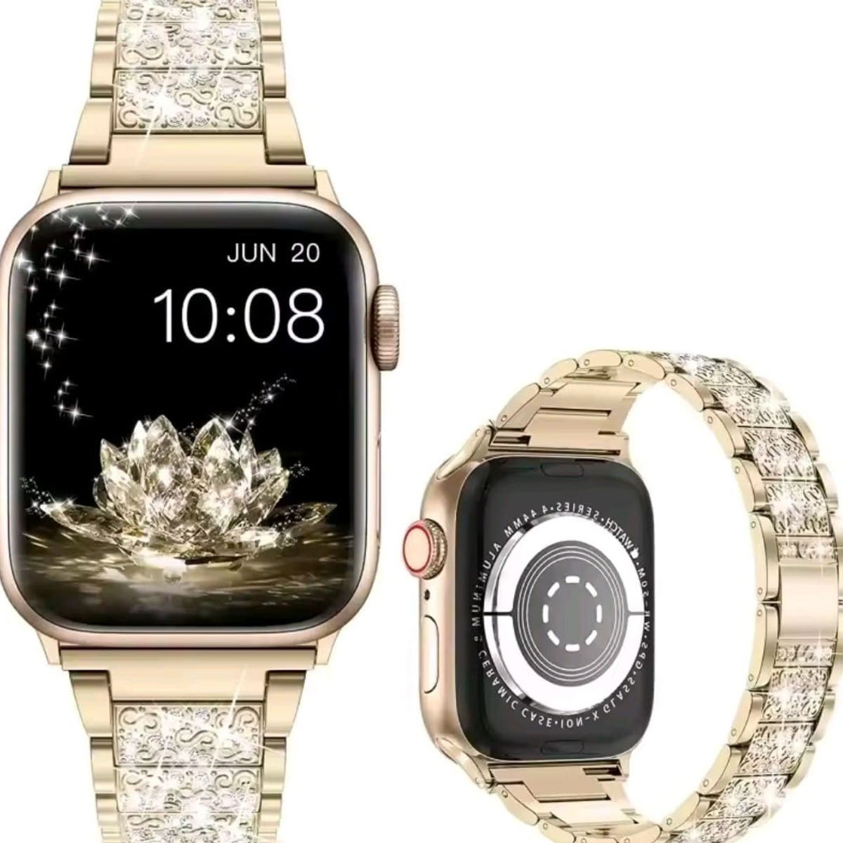 GENERICO - Correa Metal DORADA Compatible Apple Watch 42-49mm Se1 a se8 Y Se10