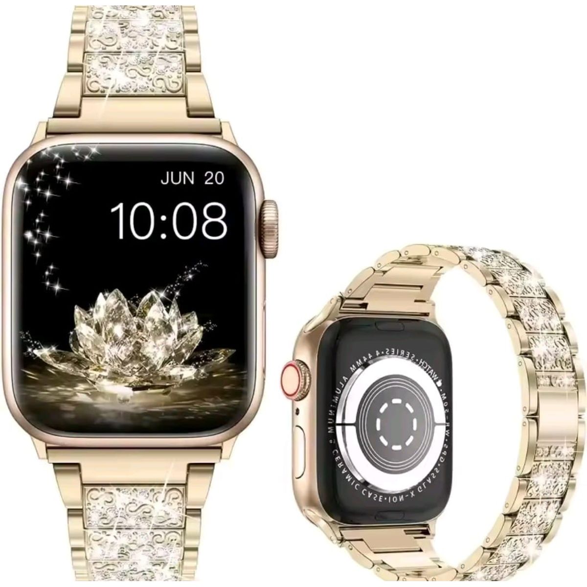 GENERICO - Correa Metal DORADA Compatible Apple Watch 42-49mm Se1 a se8 Y Se10