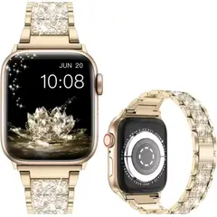 GENERICO - Correa Metal DORADA Compatible Apple Watch 42-49mm Se1 a se8 Y Se10