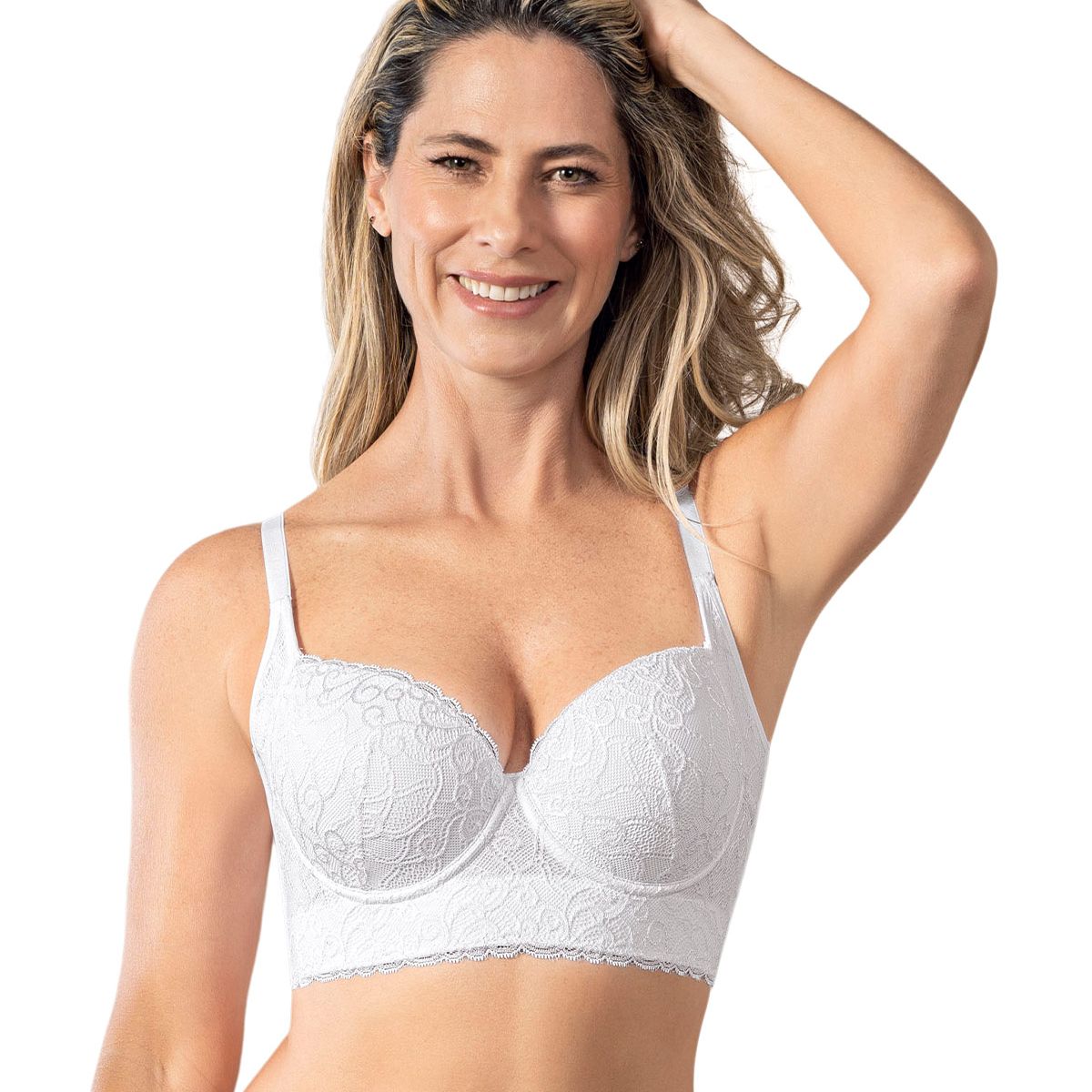 LEONISA - Leonisa Sostén de buen cubrimiento y soporte con arco 71358 Blanco