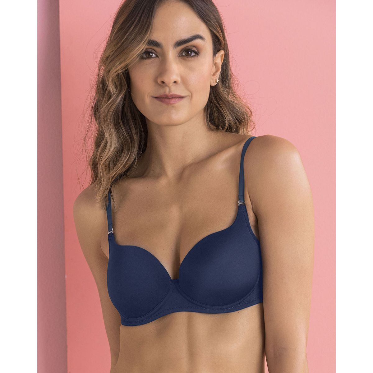 LEONISA - Leonisa Sostén triangular con arco y realce medio P81188 Azul Oscuro