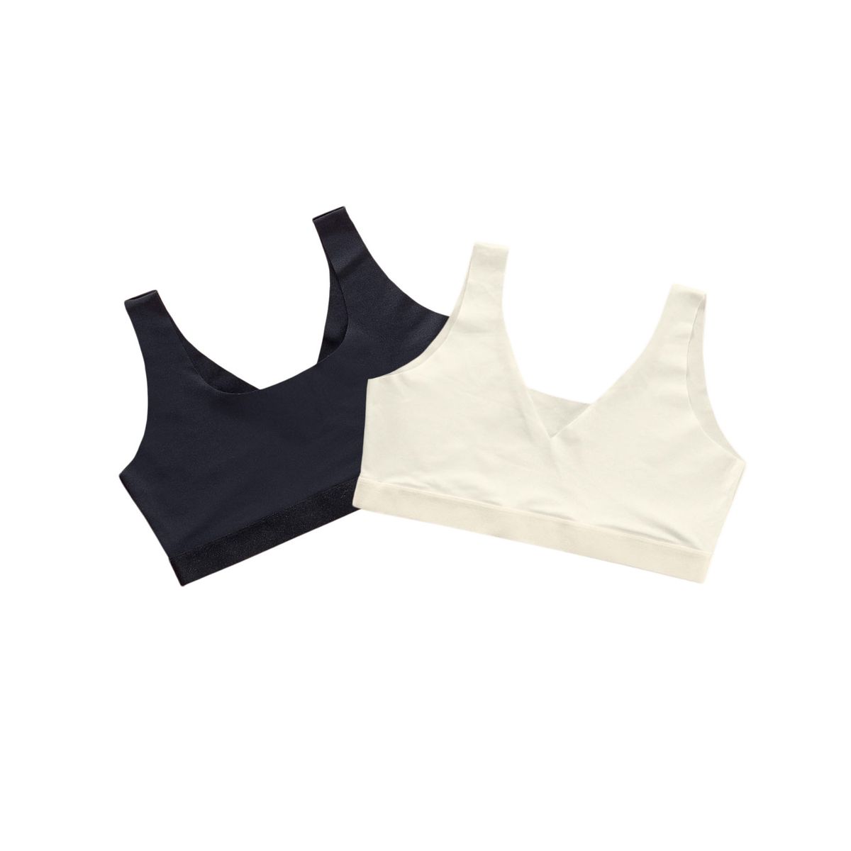 LEONISA - Leonisa Pack x 2 tops invisibles doble escote 91164X2 Perla / Negro