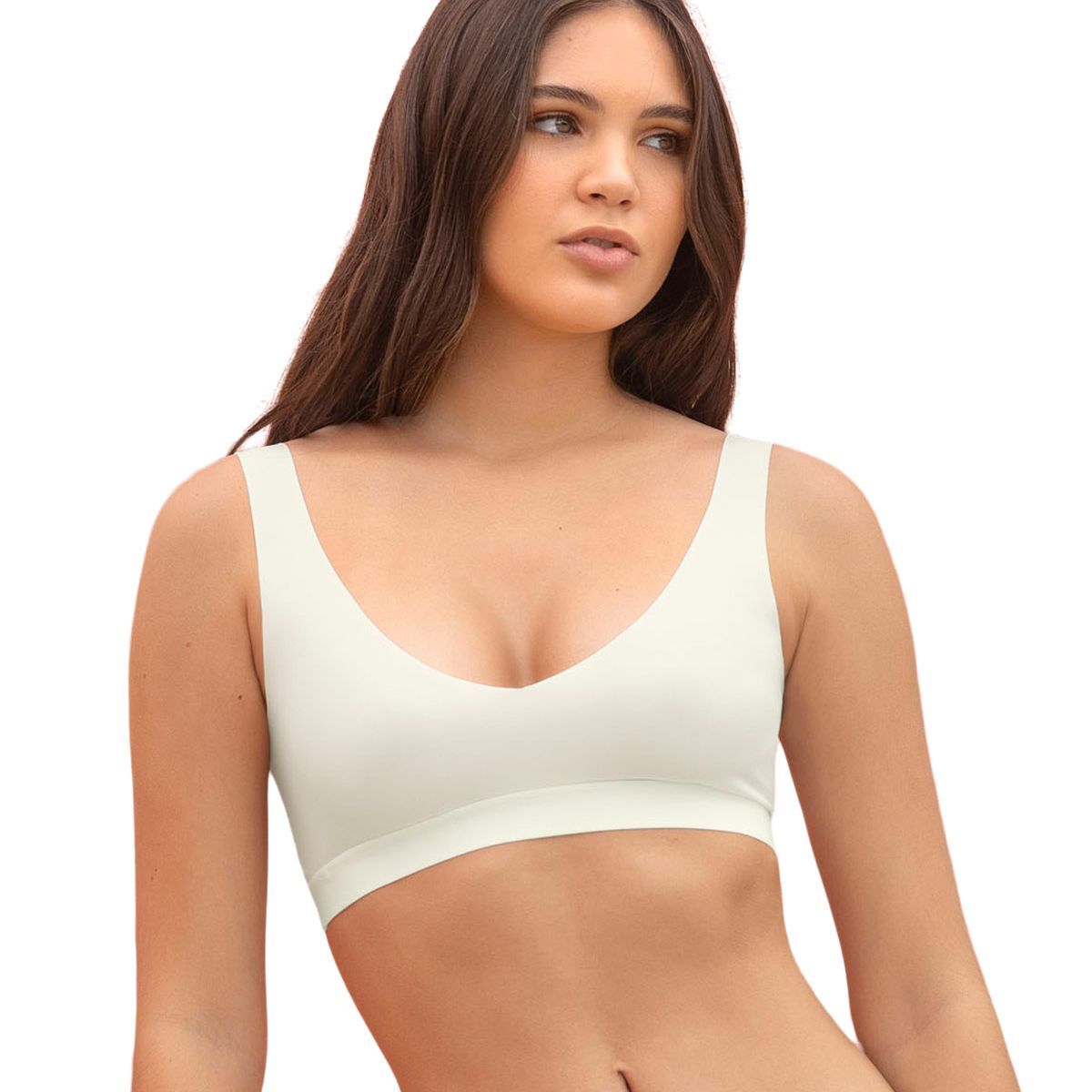 LEONISA - Leonisa Pack x 2 tops invisibles doble escote 91164X2 Perla / Negro