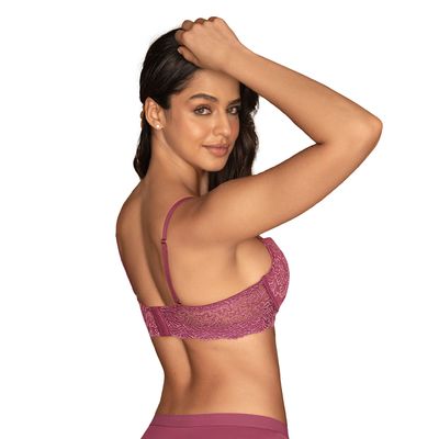 Imagen 2 del producto Sostén doble realce escote profundo elaborado en encaje 71345 Rosado Frambuesa