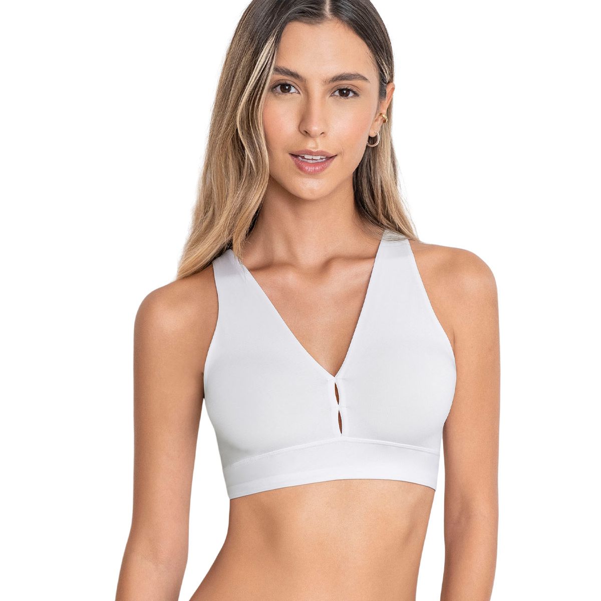 LEONISA - Leonisa Top ligero escote en V P81181 Blanco