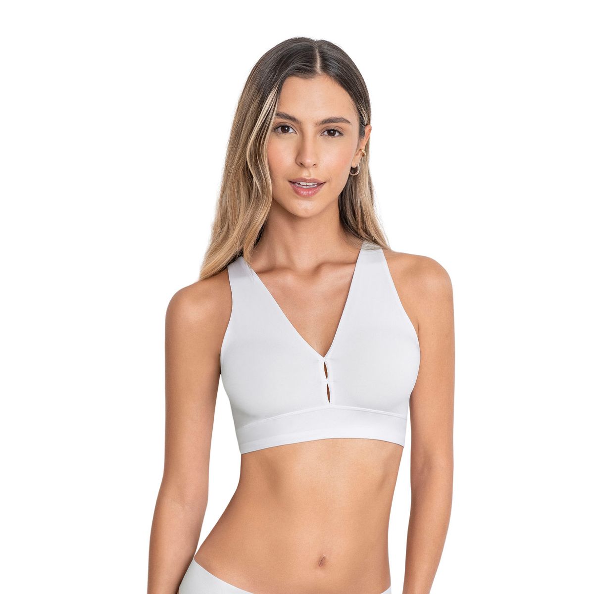 LEONISA - Leonisa Top ligero escote en V P81181 Blanco