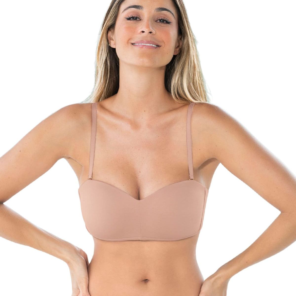 LEONISA - Sostén strapless ideal para busto pequeño y mediano Oh So Light 091071 Rosa