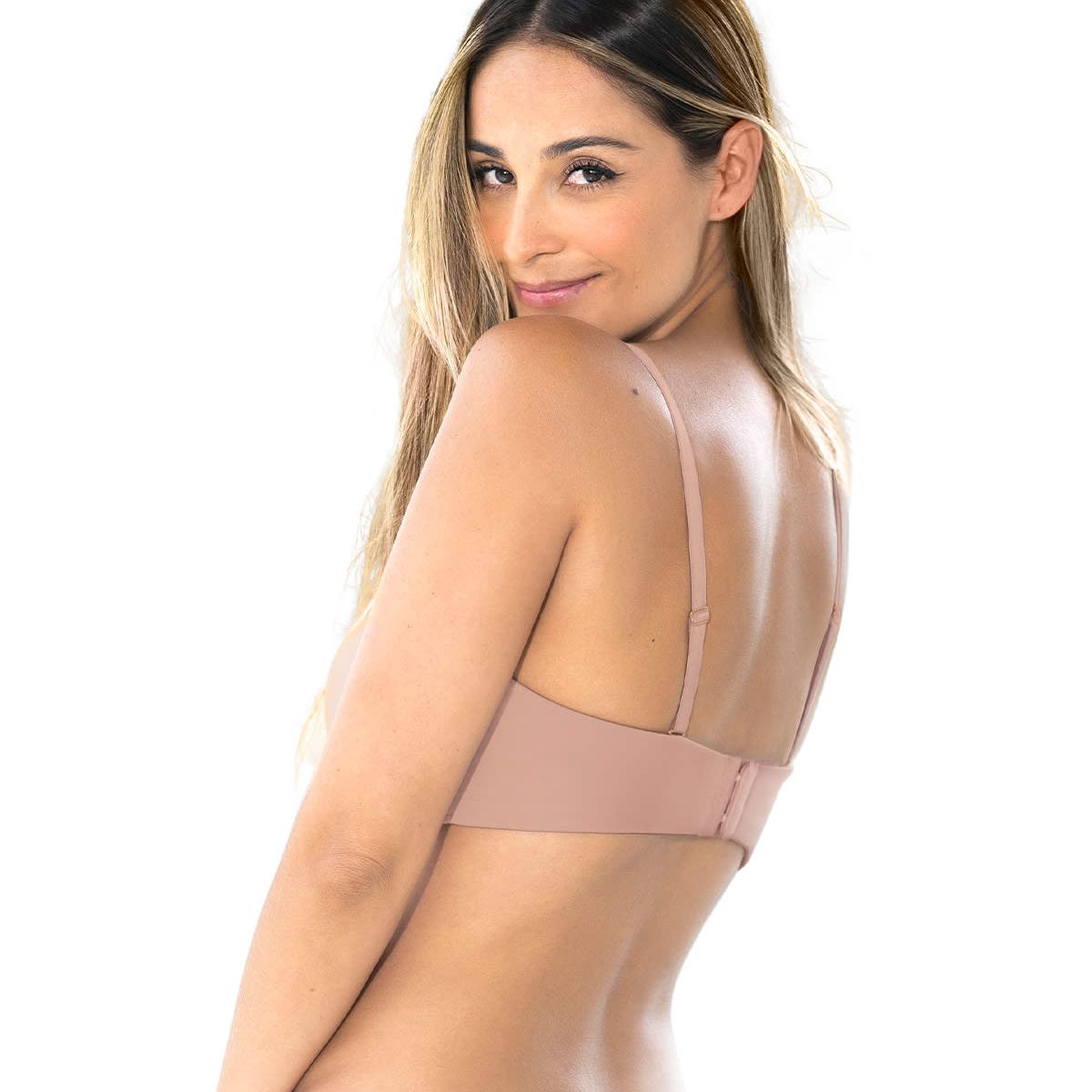 LEONISA - Sostén strapless ideal para busto pequeño y mediano Oh So Light 091071 Rosa