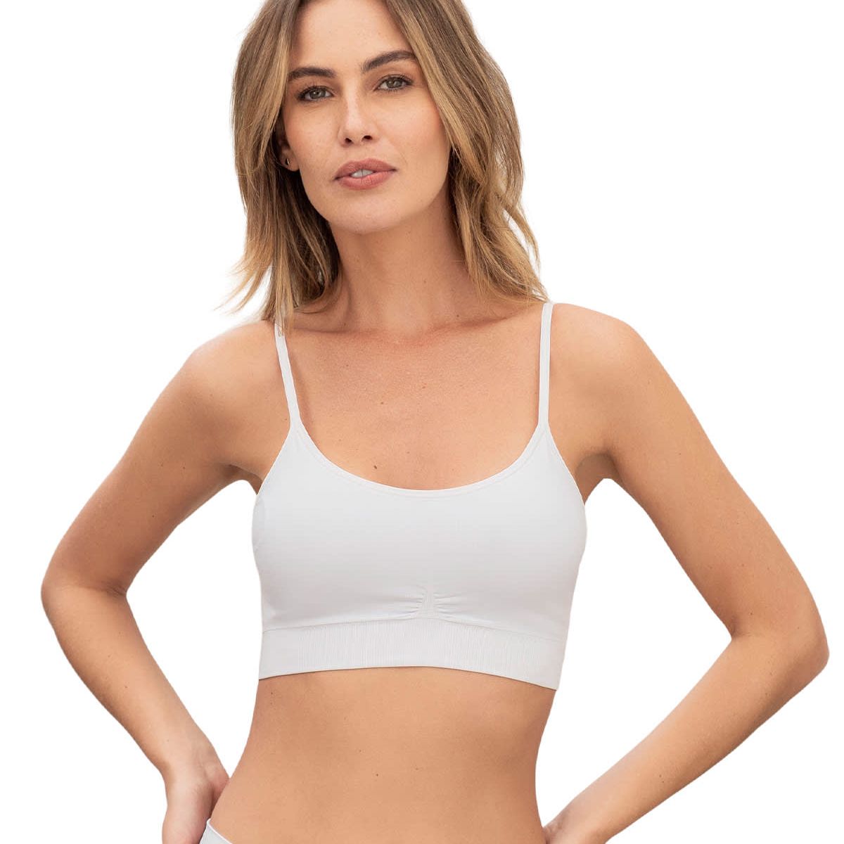 LEONISA - Top ultraligero en tecnología seamless 091087 Blanco