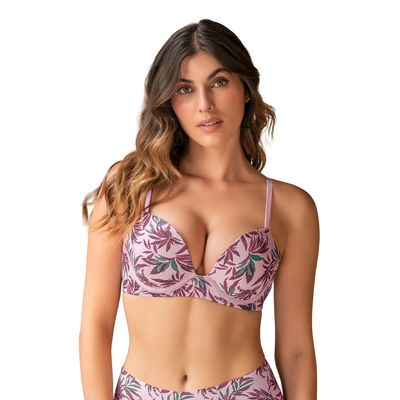 Imagen 1 del producto Sostén de Doble Realce 091156 Estampado Hojas