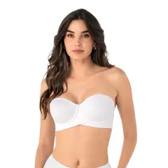 LEONISA - Sostén strapless ideal para busto mediano y grande 091151 Blanco