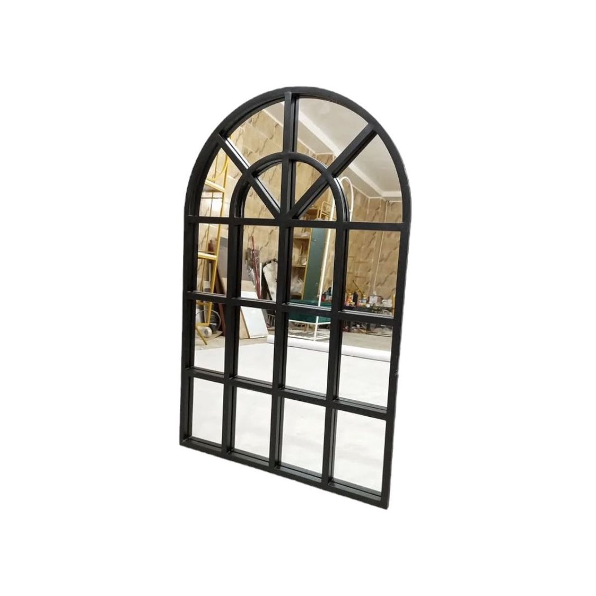 GENERIC - Espejo Decorativo Negro en Forma de Ventana Moderno Ideal para Living Dormitorio Entrada