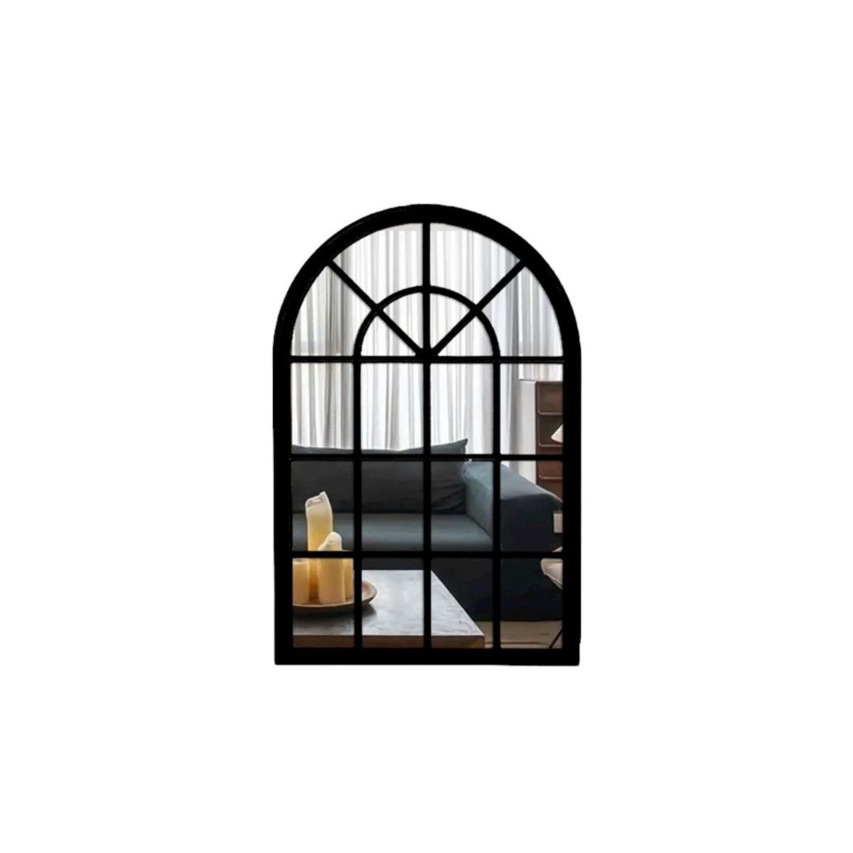 GENERIC - Espejo Decorativo Negro en Forma de Ventana Moderno Ideal para Living Dormitorio Entrada