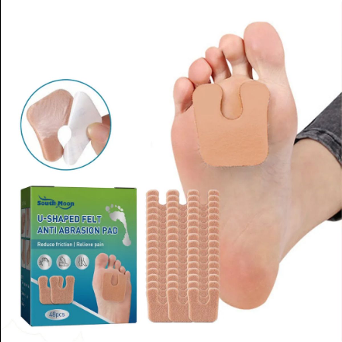 GENERICO - Almohadillas Antiabración En Forma De U De Fieltro Para Pies