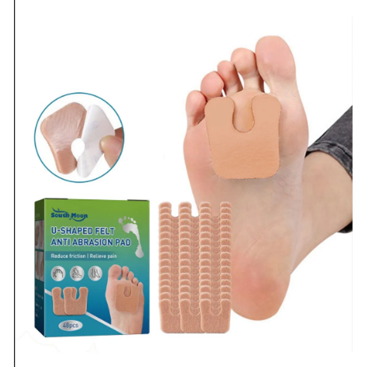 GENERICO - Almohadillas Antiabración En Forma De U De Fieltro Para Pies
