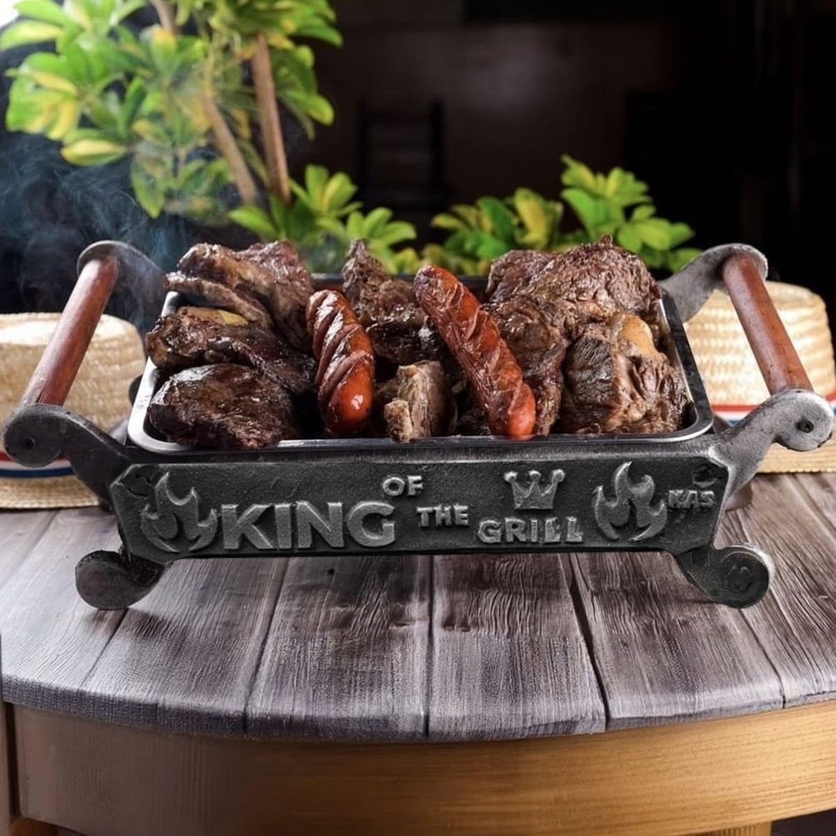 KAS - Parrilla Brasero para Mesa con Tapa King of Grill