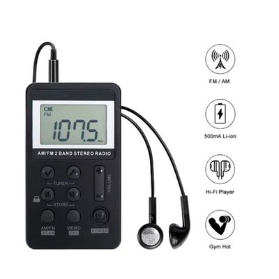 Imagen 2 del producto Radio portatil AM FM Digital con Audifonos recagable bolsillo Goforit