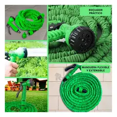 MOVI - Manguera extensible con pistola de riego 7 funciones