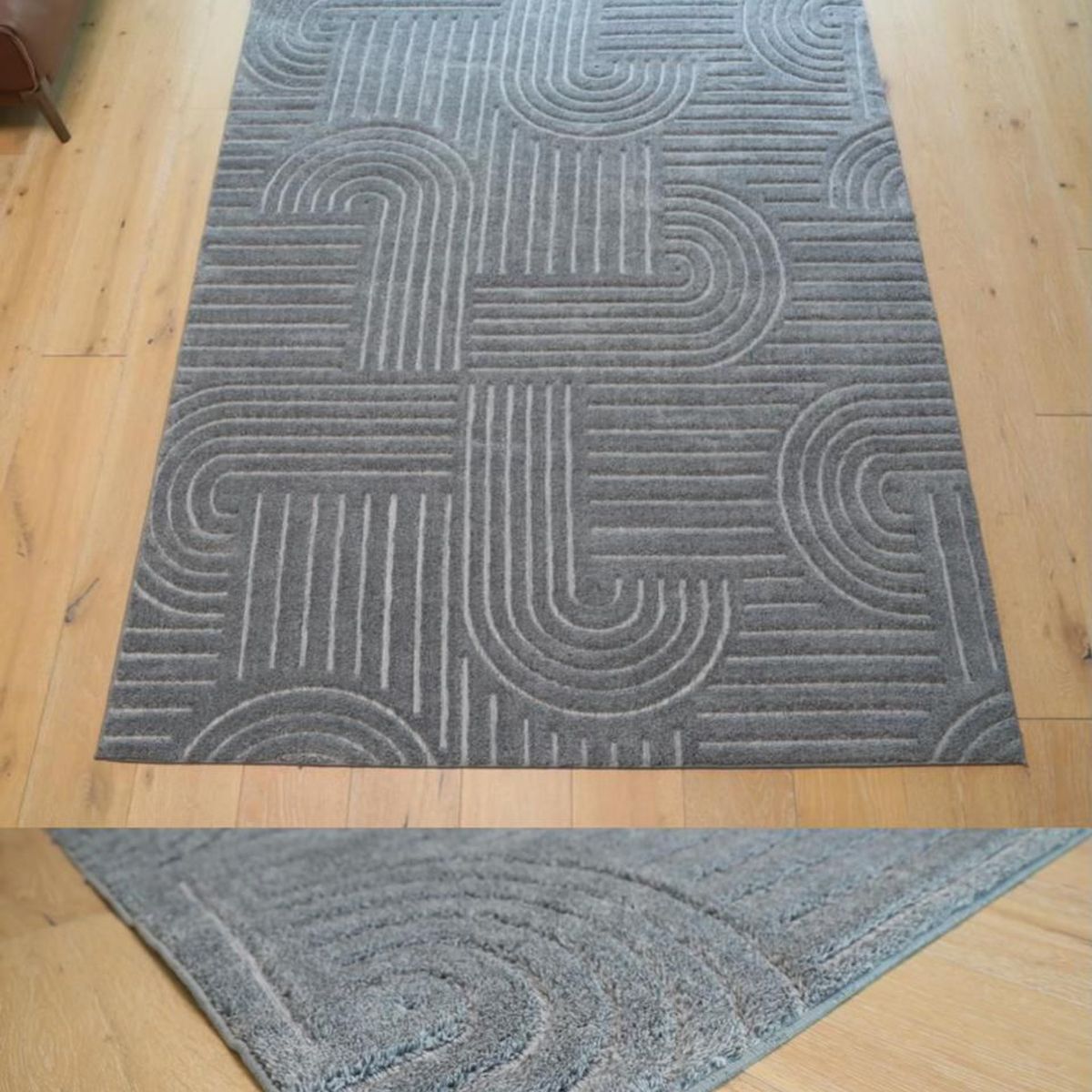 GENERICO - ALFOMBRA  200X240JACQUARD DE ALGODON DISEÑO 3D RELIEVE MODERNO