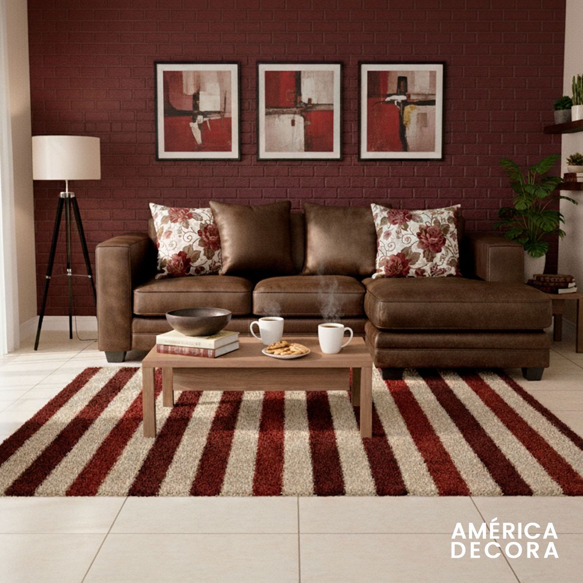 AMERICA DECORA - Sofá Seccional Derecho 4 Cuerpos XL Con Resorte Estructural Palazzo Envejecido