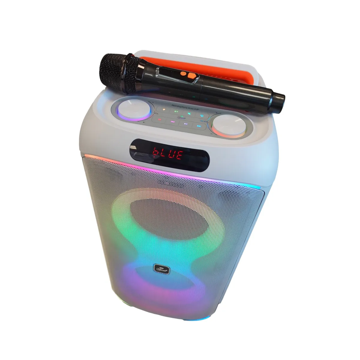 MLAB - Parlante Karaoke 6" Flaming Party Bass White MicWireless 45W RMS Bluetooth TWS