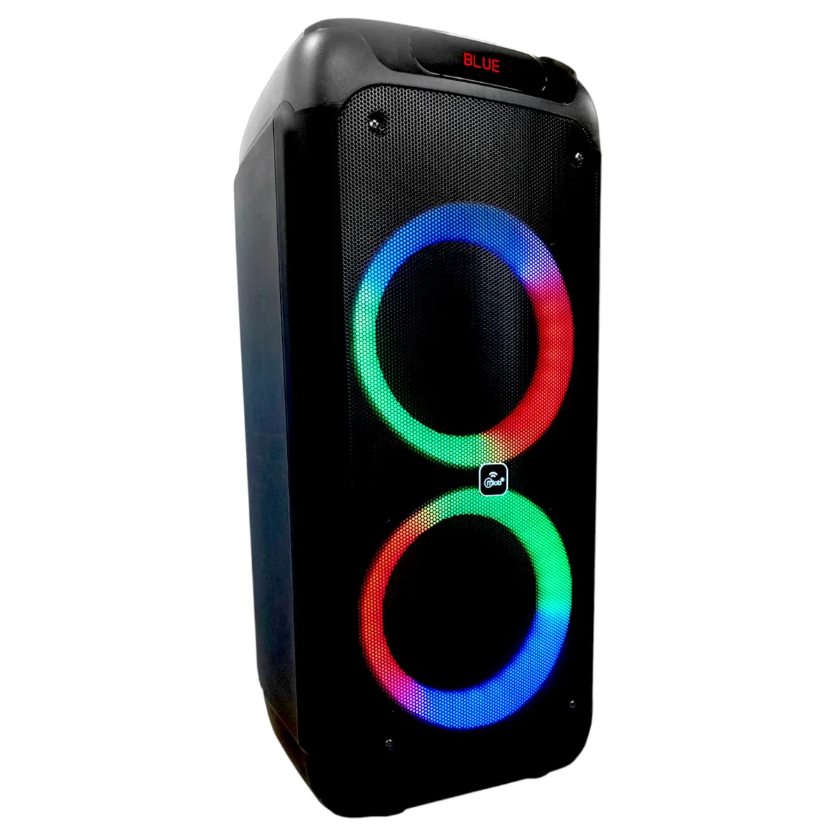 MLAB - Parlante Karaoke Flaming BIG BASS Dual 8" MicWireless 60W RMS Black Edition Bluetooth TWS