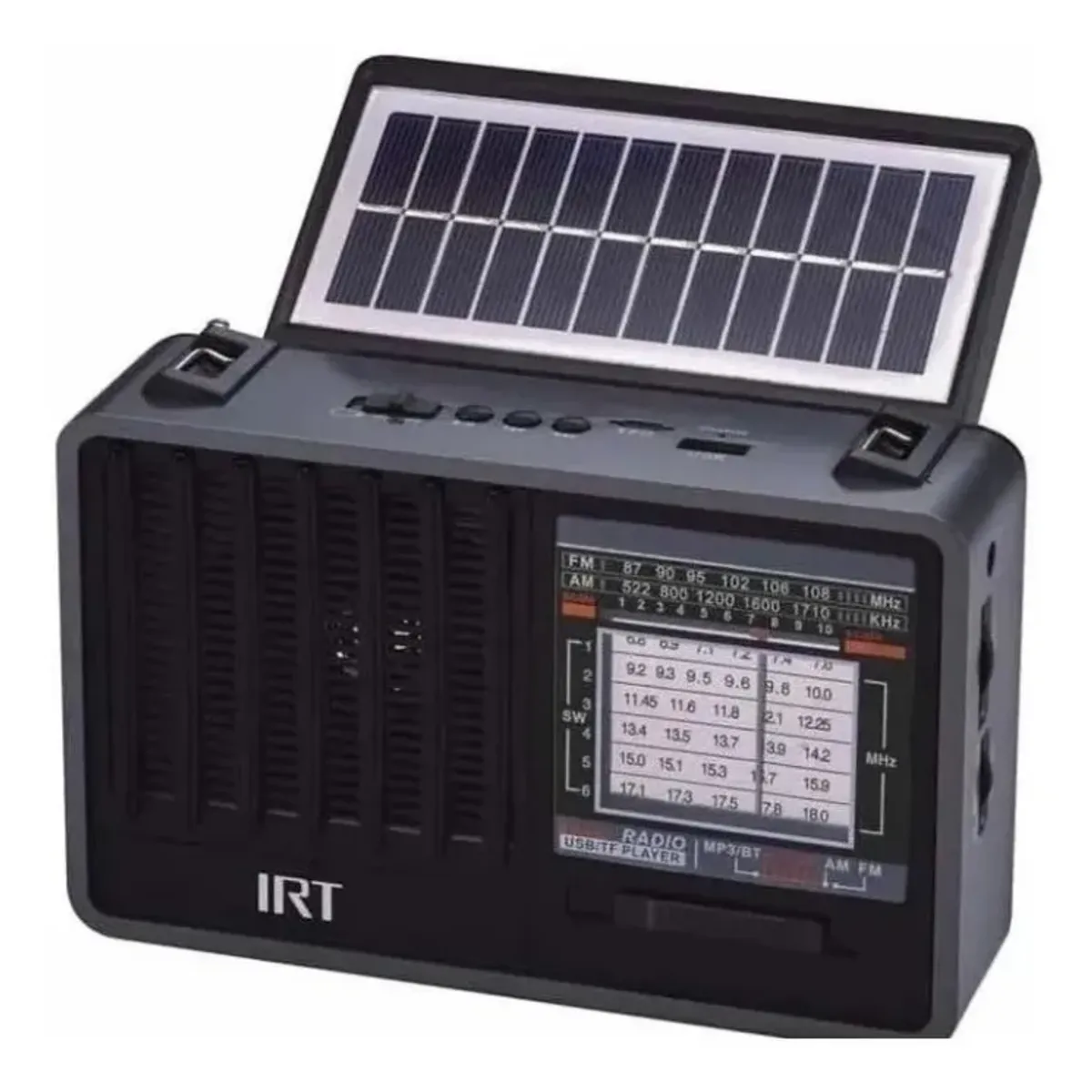 IRT - Radio Solar Recargable Irt Con Lampara 8 Bandas