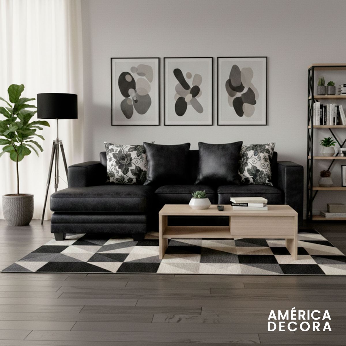 AMERICA DECORA - Sofá Seccional Izquierdo 4 Cuerpos XL Con Resorte Estructural Palazzo Envejecido