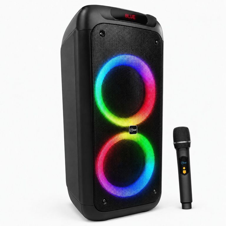 Parlante Karaoke 10" Flaming PowerBass MicWireless 75W RMS Black Edition TWS Bluetooth Negro