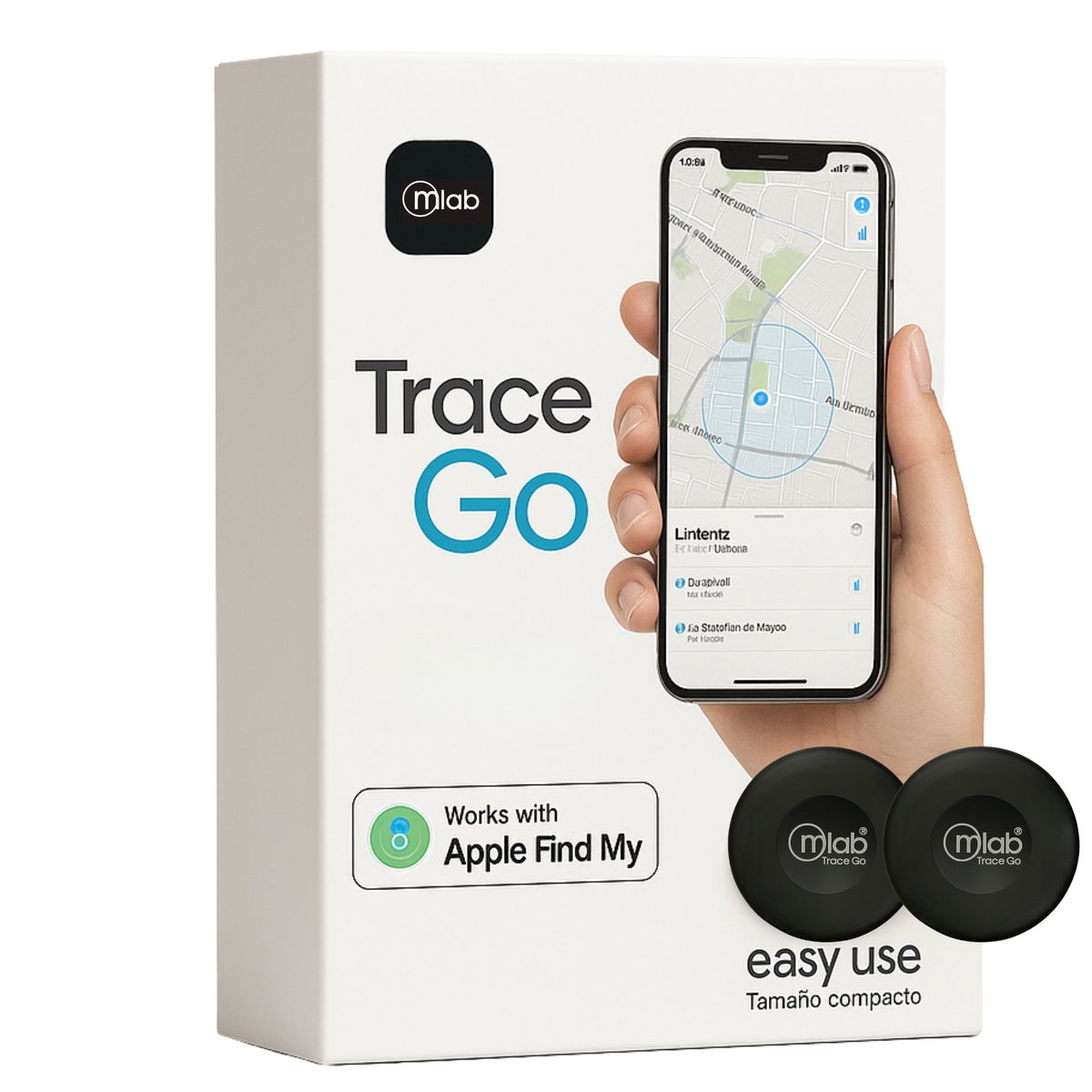 MICROLAB - Kit GPS MFI Rastreador Multiuso Compatible con Apple Find My