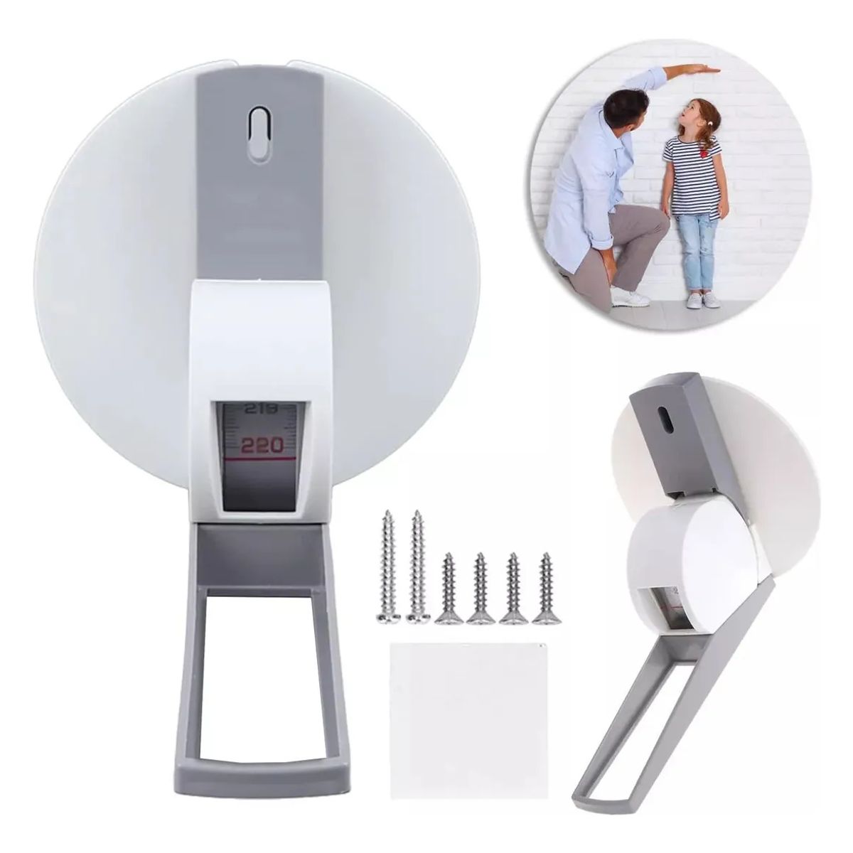 KUANGYE - Regla Cinta Medidor De Estatura Altura Portátil Retráctil Para Pared 220cm  Herramienta De Medición