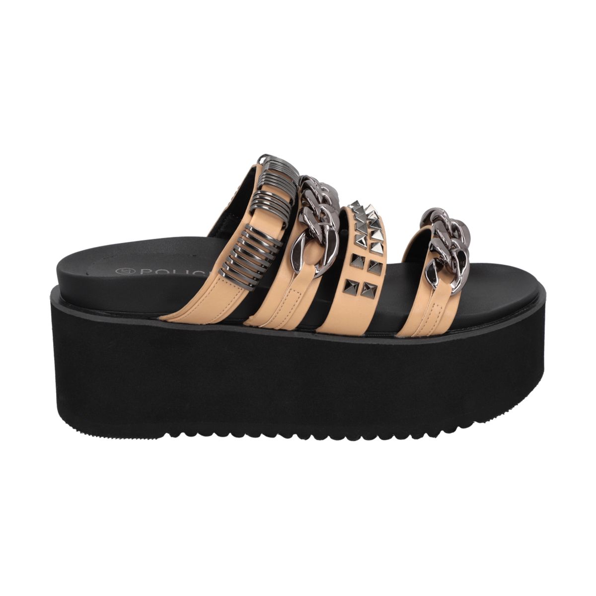 POLICE - Sandalia Mujer Negro/Beige Soki Police
