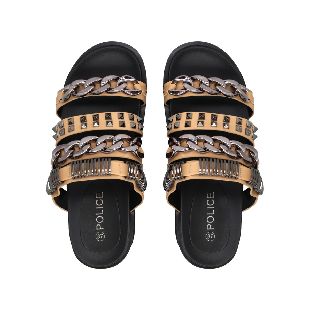 POLICE - Sandalia Mujer Negro/Beige Soki Police