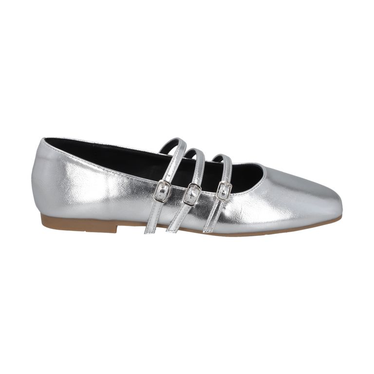 Ballerina Mary Jane Mujer Plata Nati
