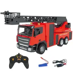 GENERICO - Camión Carro De Bomberos Control Remoto Lanza Agua Luces Y Sonido