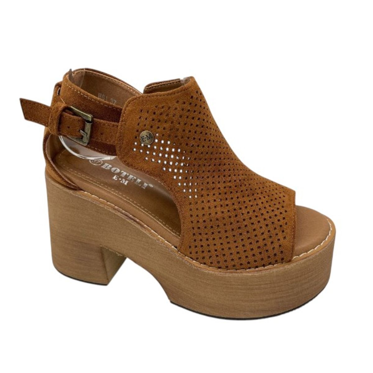 HERIEL - Sandalia Camel Plataforma Mujer