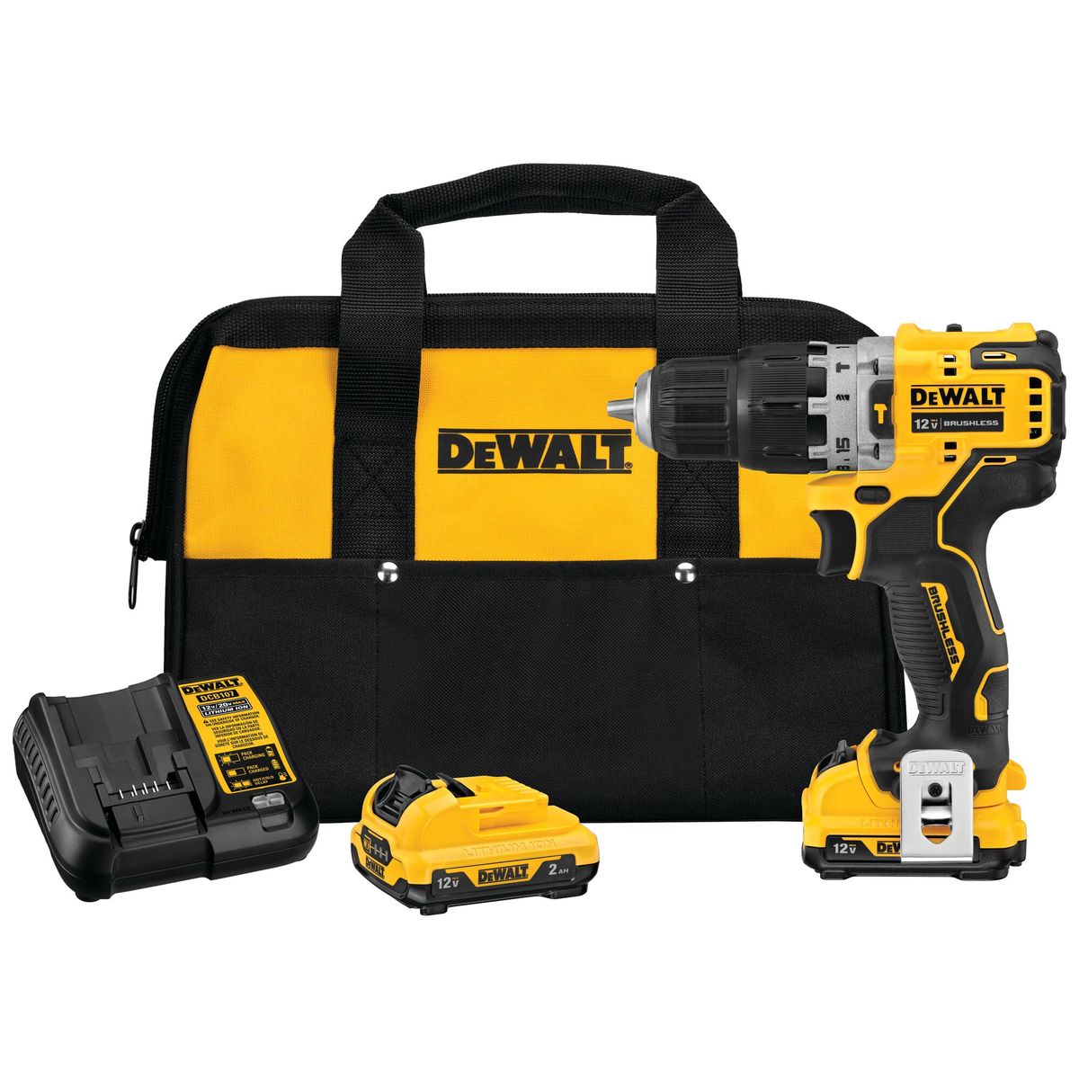 DEWALT - Kit Taladro Percutor 3/8" 12V + Accesorios DEWALT