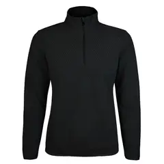 ANDESLAND OUTDOOR APPAREL - Polera Micropolar Panal Segunda Capa con Cierre Culpeo Negro Mujer