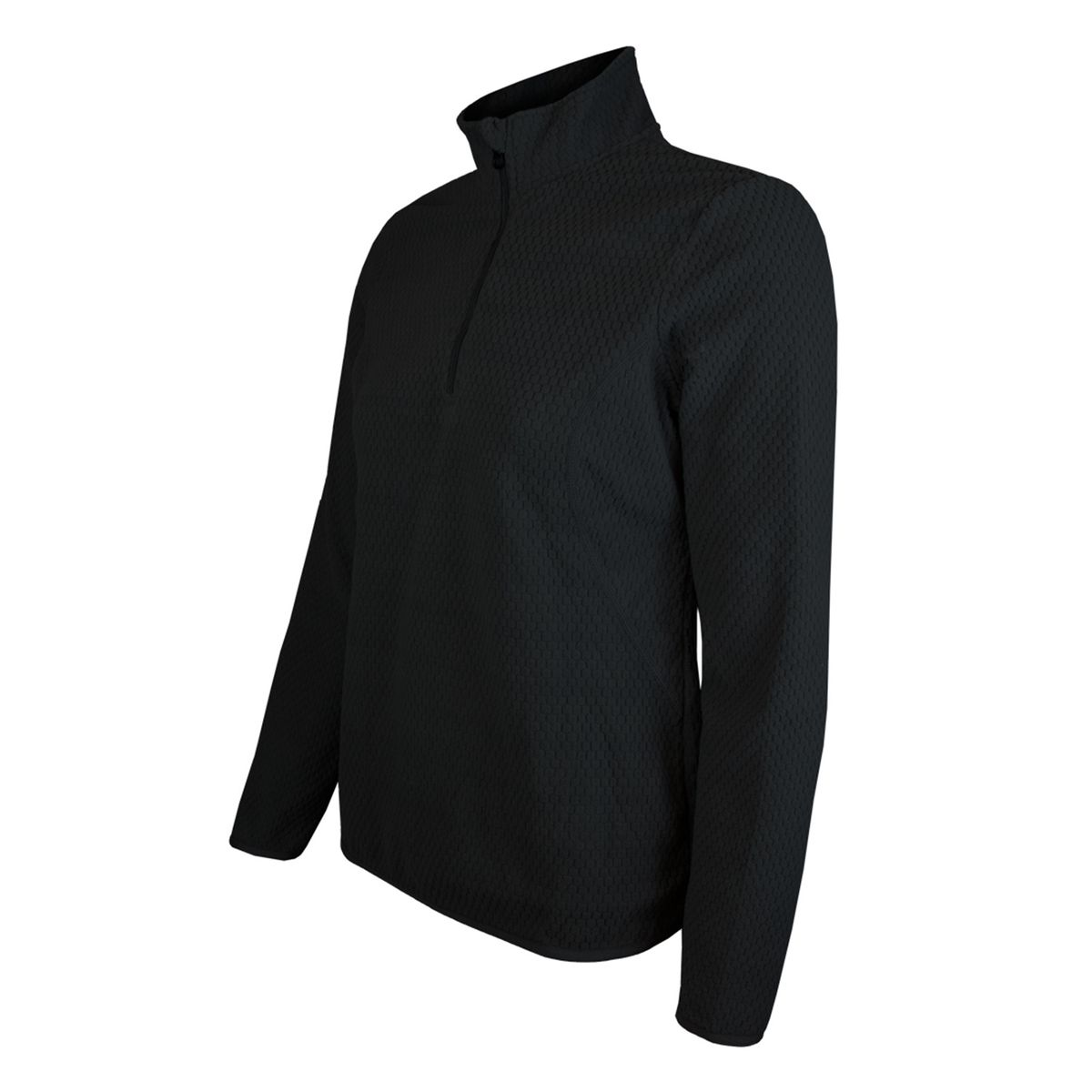 ANDESLAND OUTDOOR APPAREL - Polera Micropolar Panal Segunda Capa con Cierre Culpeo Negro Mujer