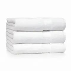 GARSIL - Toallas De Cuerpo De Baño Hotel De Algodon Blancas 70x140 370gr Pack 3