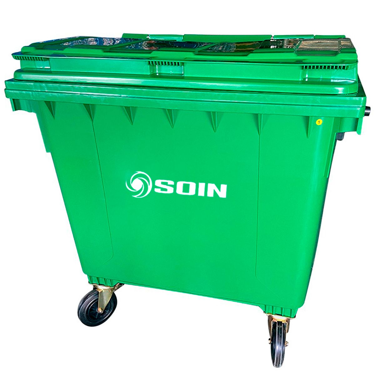 GENERICO - Contenedor de Basura Verde con Ruedas 1100L
