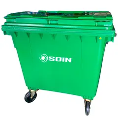GENERICO - Contenedor de Basura Verde con Ruedas 1100L SOIN