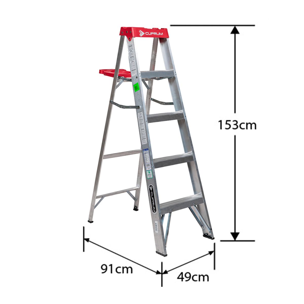 CUPRUM - Escalera de Tijera Marca  de Aluminio 1,53mts