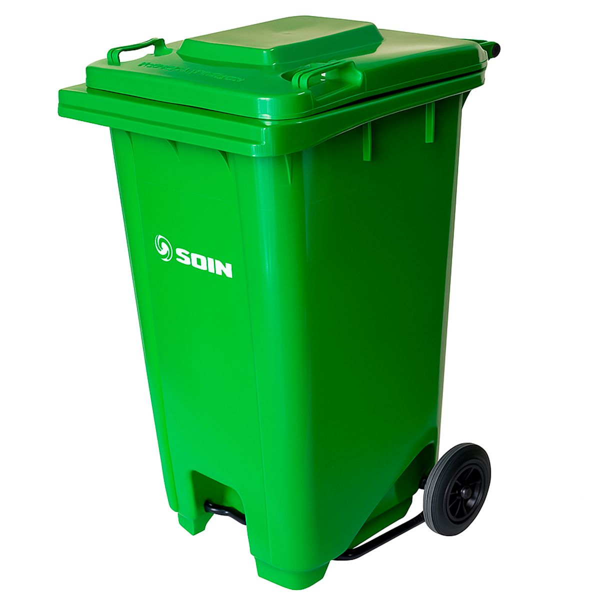 GENERICO - Contenedor de Basura Verde con Tapa y Pedal 240L