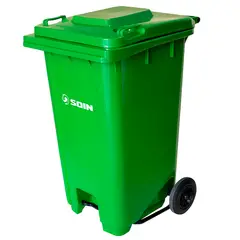 GENERICO - Contenedor de Basura Verde con Tapa y Pedal 240L SOIN