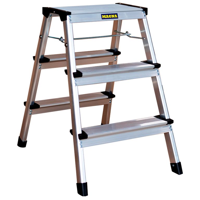 Piso Escalera Plegable 3 Peldanos Liviano 150Kgs