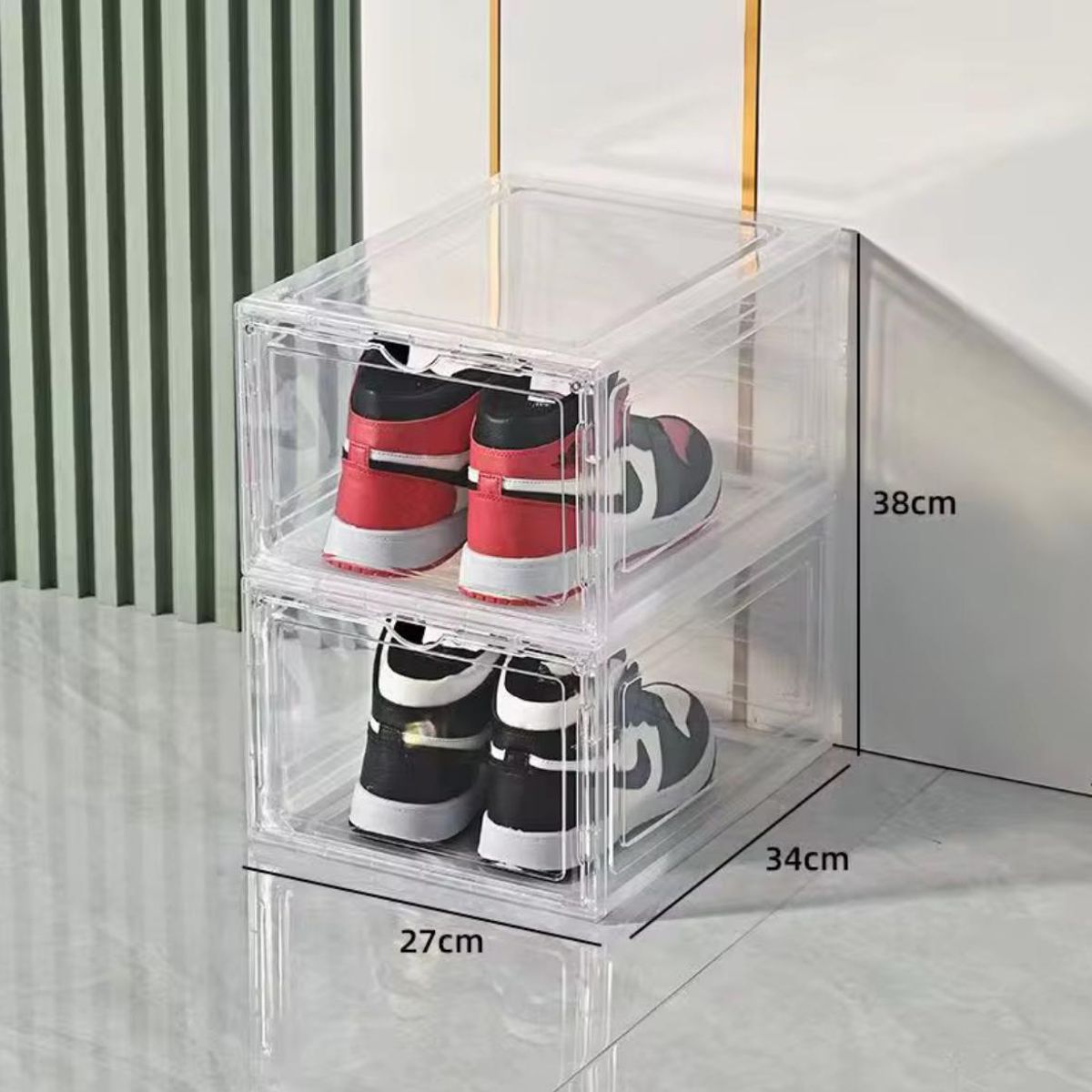 GENERICO - Caja Organizadora Apilable Transparente Zapatos Maquillaje