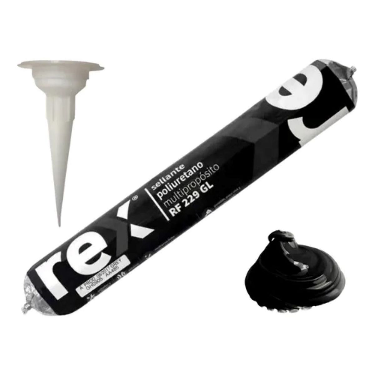 REXEL - Sellante Poliuretano Negro Pu 600 Ml Multiproposito