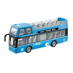 GARSIL - Autobus De Juguete City Tour Bus Azul Doble Piso Con Luz Y Sonido