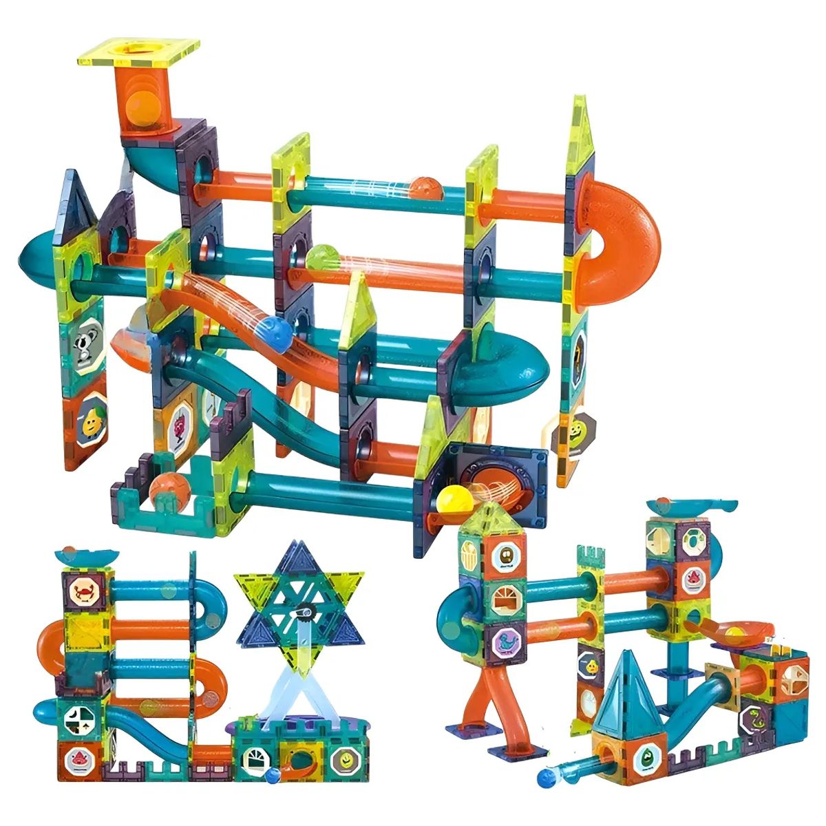 GENERICO - Pista De Bolitas Juego De Encaje Y Bloques Magnéticos 49pcs